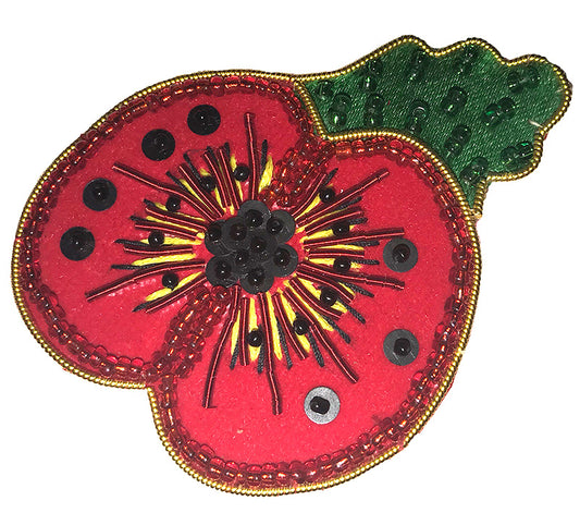 Poppy Brooch with leaf