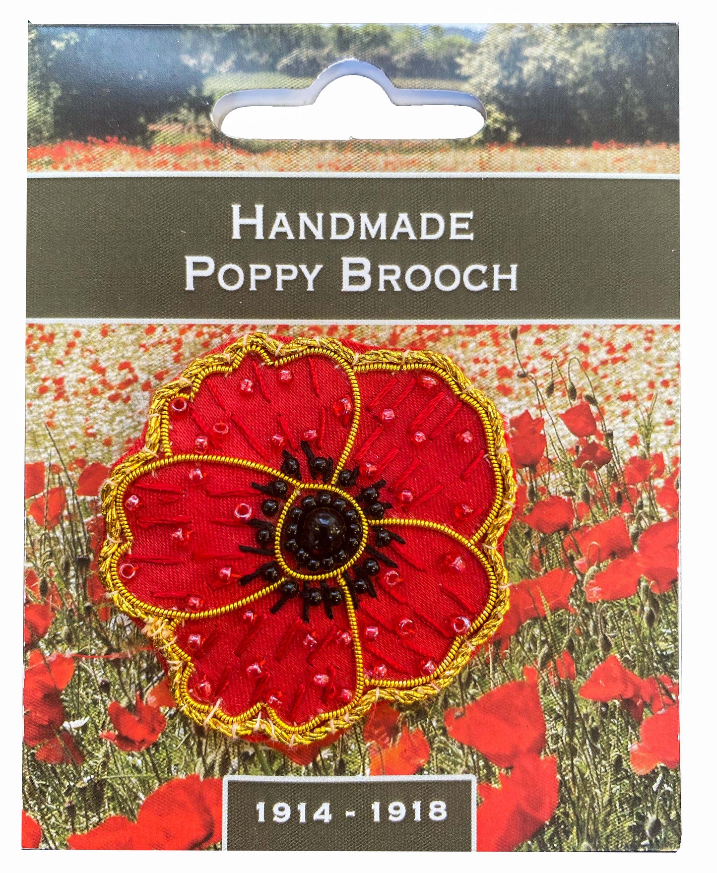 Handmade Poppy Brooch