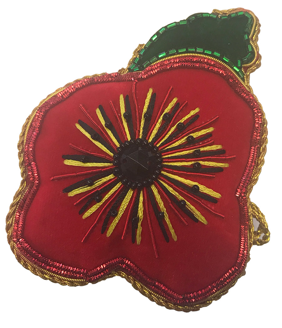Poppy Decoration with green leaf