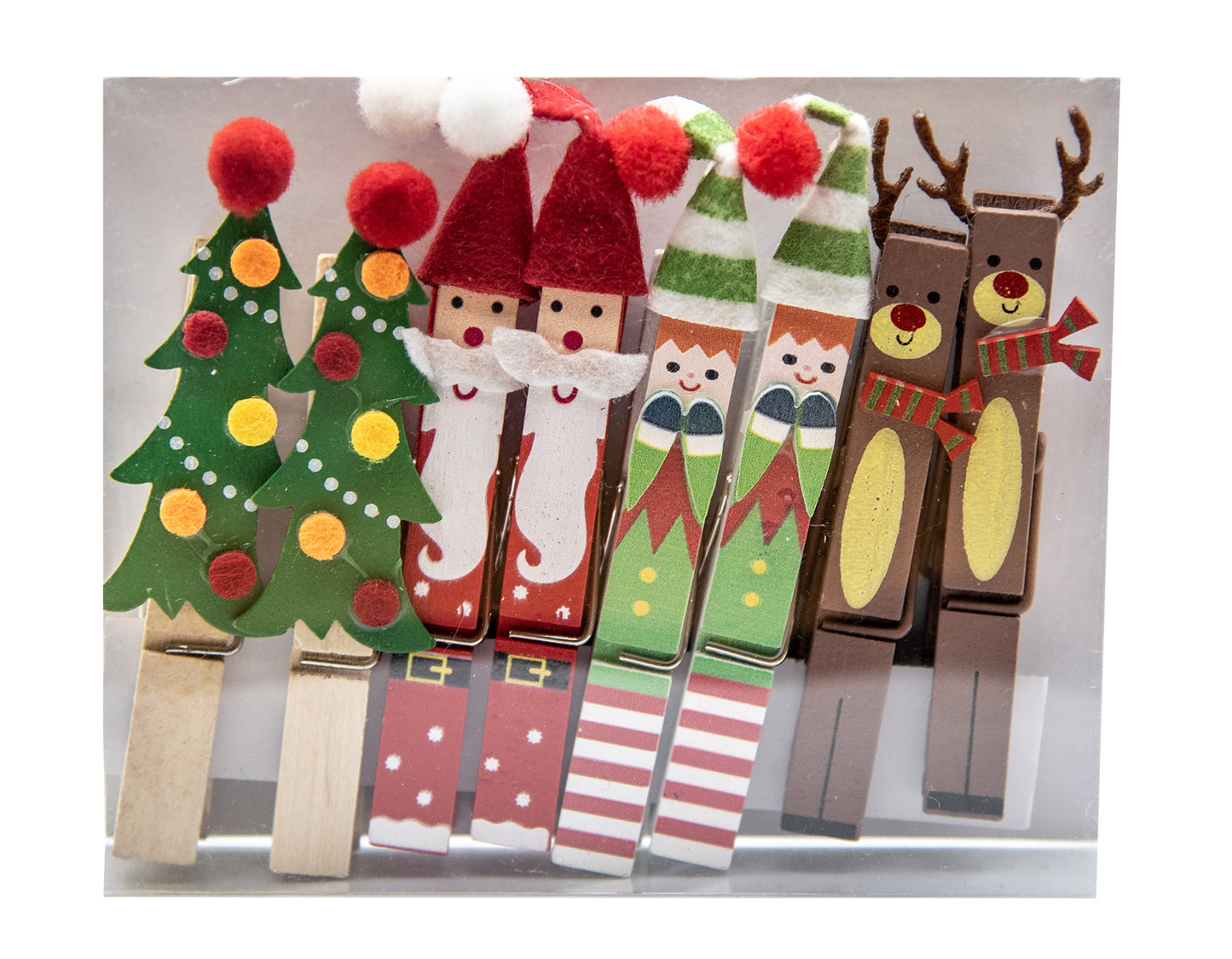 Christmas Wooden Decorative Peg set (8 Pack)