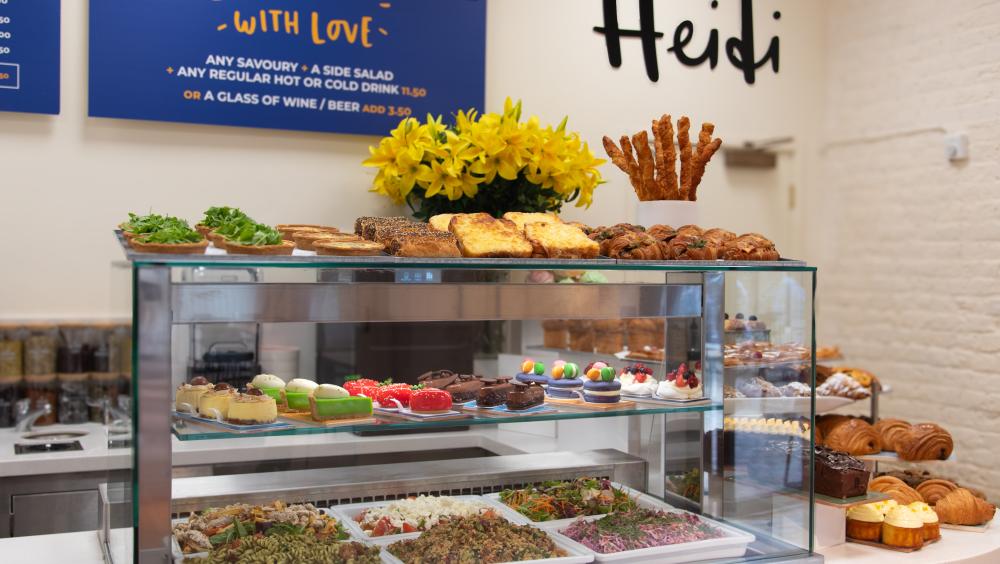 Heidi Bakery food counter. 