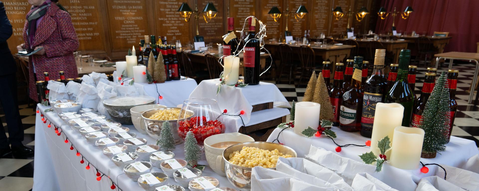 Ingredients for Christmas pudding laid out on a table